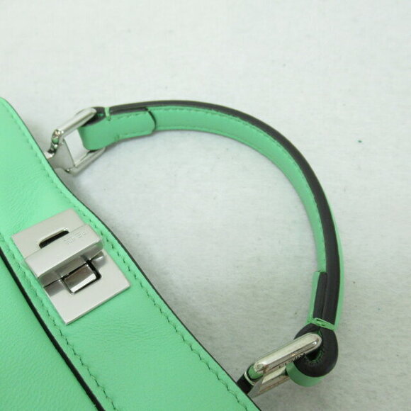 Fendi Peekaboo ICIU Shoulder Bag Leather Green Carry On - Picture 8 of 9